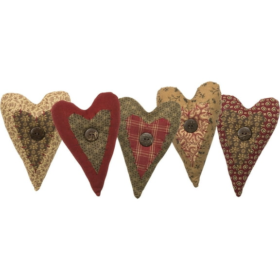 Primitives by Kathy Fabric Heart Set Size: 6" Tall