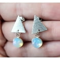 thumbnail image 3 of Round Opalite Silver Earrings ROSE, 3 of 9