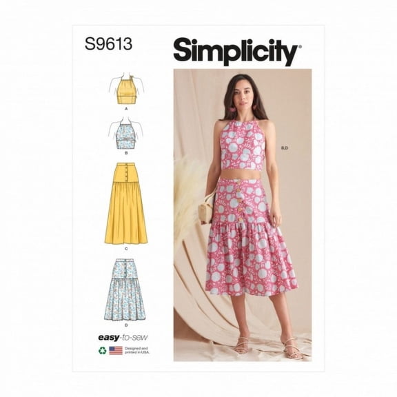 Simplicity Sewing Pattern 9613 Tops, Skirts D5 (4-6-8-10-12)