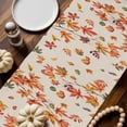 thumbnail image 6 of Fall Table Runner Thanksgiving Pumpkin Raccoon Table Runners Sunflower Maple Leaf Orange Plaid Linen Cotton Linen Dresser Scarf Kitchen Dining Table Decor for Fall Holiday Party Decor 13x72 Inch, 6 of 9