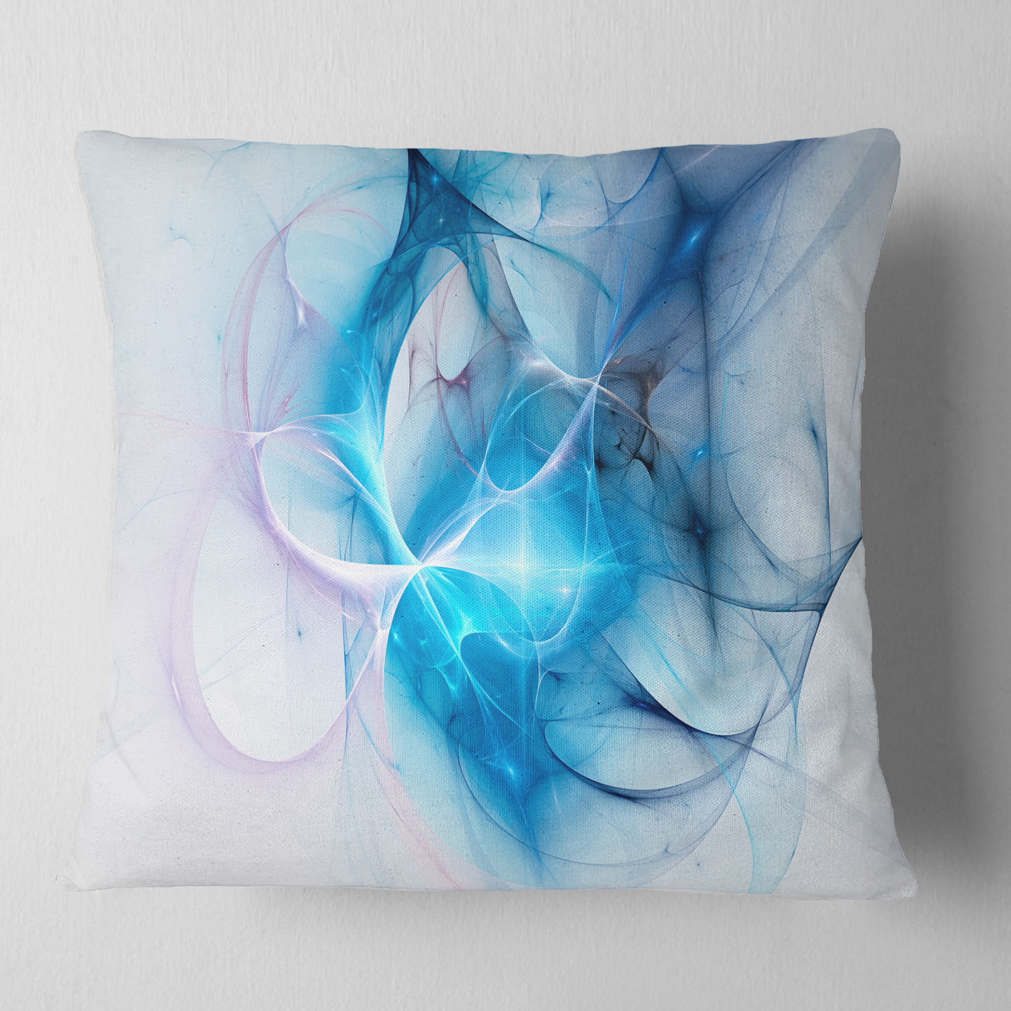 Designart Blue Nebula Star - Abstract Throw Pillow - 16x16