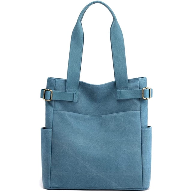 LinYooLi Retro Canvas Hobo Handbag Satchel for Women Men Teen Multipocket Large Shoulder Bag Purse