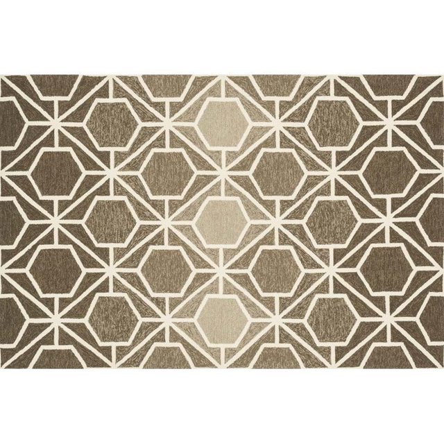 Loloi Venice Beach 3'6" x 5'6" Hand Hooked Rug in Brown and Beige