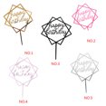 thumbnail image 4 of Langgg Square Happy Birthday Cake Topper Acrylic Insert Cake Card DIY Glitter Cupcake Smash Candle Stick, 4 of 9