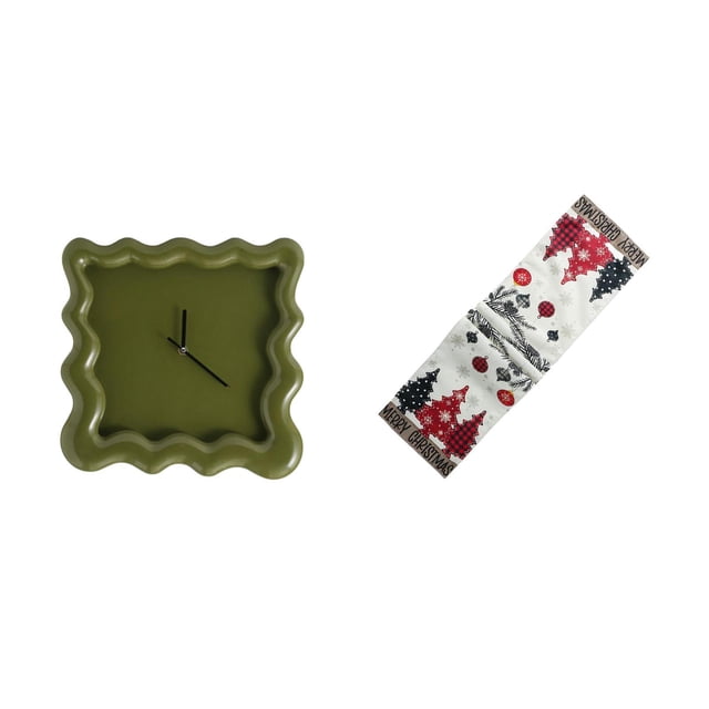 Reloj de pared Reloj de pared de mesa decorativo Decoración de mesa de comedor de mesa navideño Hecho de poliéster con movimiento silenc