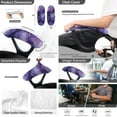 thumbnail image 5 of ZIATUBLES Violet Marble Print 5 Piece Office Chair Protector Set Includes Elastic Chair Cover Armrest Slipcovers, PU Leather Remote Control Holder and Square Tissue Box Cover, L, 5 of 7