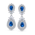 thumbnail image 2 of Bling Jewelry Womens Bridal Teardrop Halo Cubic Zirconia Clip-On Earrings Silver, 2 of 5