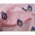 thumbnail image 4 of oneOone Silk Tabby Fabric Peacock Feather Ikat Print Fabric BTY 42 Inch Wide, 4 of 4