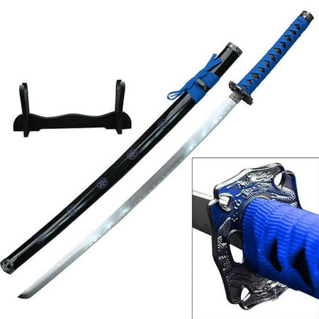 Samurai Katanas 26.5in Carbon Steel Blade w/Wood Display