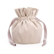 2PCS Cute Wedding Birthday Party Decoration Bundle Pocket Easter Bunny Bags Candy Bags Gift Packing Bag BEIGE