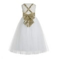 thumbnail image 2 of Ekidsbridal Crossed Straps A-Line Flower Girl Dresses Princess Gown Junior Bridesmaid 177 10, 2 of 7