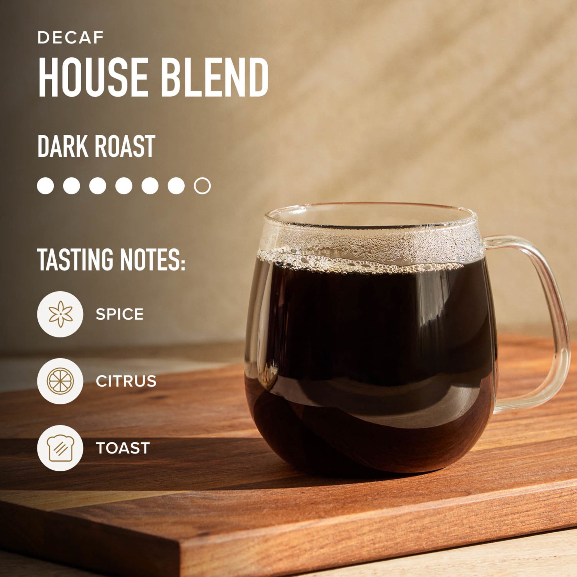 Peet's Coffee Decaffeinated House Blend Dark Roast Single Serve Coffee Pods, 32 Count