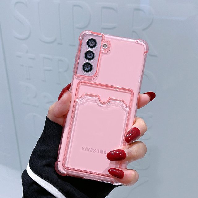 Funda transparente con tarjetero para Samsung Galaxy S20 FE S23 S22 S21 Plus Note 20 Ultra A12 A34 A52 A32 A14 A54 A53 5G Tan Jianjun unisex
