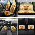 thumbnail image 2 of Yuyamidu Highland Cow Car Seat Covers Sunflower Car Floor Mats Seat Belt Cover Steering Wheel Cover Handbrake Cover Gear Shift Cover Cup Coasters 15 Pieces Yellow Car Accessories, 2 of 6