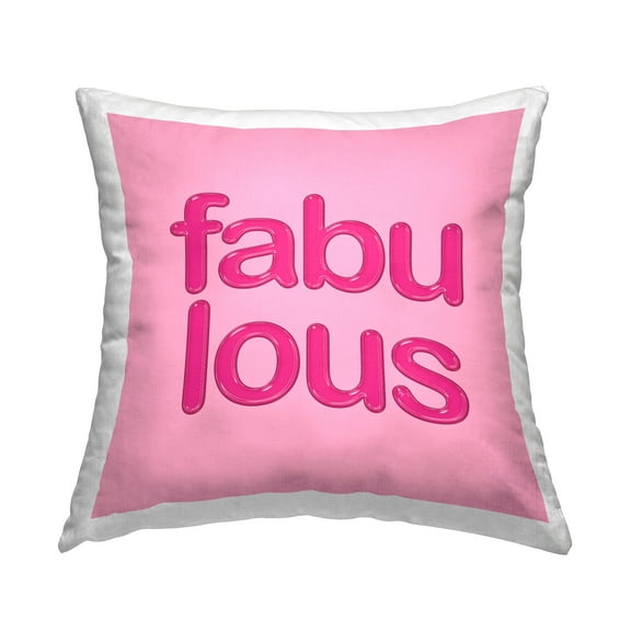 Stupell Industries Glam Pink Fabulous Saying Decorative Printed Throw Pillow, 18 x 18