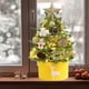 thumbnail image 5 of Adornos navideños, miniárbol de Navidad blanco flocado, adornos navideños, decoración pequeña encriptada, mini colgante de escritorio, 5 of 6
