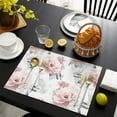 thumbnail image 3 of Pioneer Flower Floral Print Pattern Summer Placemats Table Placemats Set Of 6-Linen Kitchen Washable Placemats Table Mats 12x18 Inch Non-Slip Heat Resistant, 3 of 5