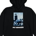 thumbnail image 2 of Pet Sematary Cat In Graveyard Women's Black Long Sleeve Hooded Sweatshirt With 3D Ears-XS, 2 of 2