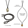 thumbnail image 2 of Anjiucc Natural Gemstone Crystal Raw Citine Pendant Necklace Stone Holder Necklace Cord Hand-Woven Necklace with Adjustable Length for Women Men, 2 of 7