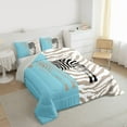 thumbnail image 4 of Feelyou Kawaii Blue Zebra Bedding Comforter Set, Simple Fashion Style Twin Comforter Sets, Teens Kids Boys Girls Reversible Bedding Set, Luxury Bedroom Decor, 2 Pieces, 4 of 9