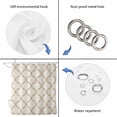 thumbnail image 5 of Beige Moroccan Bathroom Shower Curtains with 12 Hooks Polyester Waterproof Shower Curtain for Stalls and Bathtubs Morocco Geometric Quatrefoil Lattice Decorative Bathroom Privacy Curtain 72x72 Inches, 5 of 9