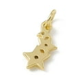 thumbnail image 2 of 10pcs Brass Micro Pave Cubic Zirconia Charms Cadmium Free & Lead Free with Jump Rings 3-Star Charms Real 18K golden Plated 13x7x1.5mm Hole: 3.4mm, 2 of 3