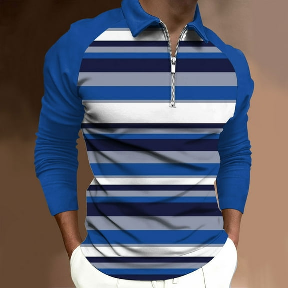 Utoimkio Men's Quarter Zip Cotton Linen Shirts Long Sleeve Turndown Collar Shirts Plaid Printed Casual Loose Fit Pullover Tops Blouse