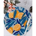 thumbnail image 2 of Round Placemats Set of 4 Blue Lemon Place Mats Washable Woven Placemat Fruit Leaves Plant Circle Braided Table Mat for Kitchen Dining Table Party Home Decor 15 Inch, 2 of 8
