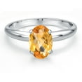 thumbnail image 3 of Gem Stone King PLAT-900 Platinum Yellow Citrine Engagement Ring for Women | 1.25 Cttw | Oval Checkerboard 8X6MM | Gemstone November Birthstone | Size 6, 3 of 6