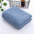 thumbnail image 4 of Lightning Deals Prime 100% Cotton Blanket for Bed - Breathable and Soft, Waffle Weave Blanket for Summer Spring, Soft Lightweight Breathable Bed Blanket for All Season, 66x90 Inches Blue, 4 of 7