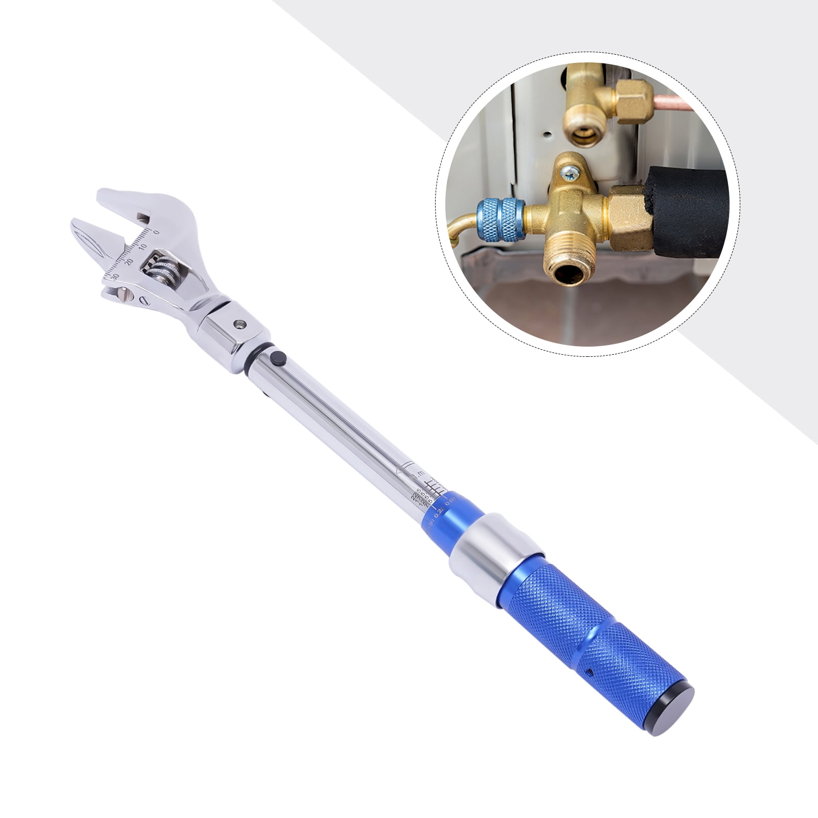 Adjustable Torque Wrench 5-25Nm 1/4" Drive Click Torque Wrench Precision Aluminum Alloy Steel Tool for HVAC Mini-Split Automotive Bicycle Repair