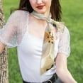 thumbnail image 4 of Gaeub Elegant Butterflies And Pearls Printed Silk Feeling Scarf ， Satin Head Scarf for Women,Silk Neck Scarf,Scarves,ashion Silky Satin Headscarf Wrap, Neck Scarves For Handbag Accessories, 4 of 6