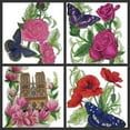 thumbnail image 3 of Purple Emperor Butterfly and Roses Embroidered Iron on/Sew Patch [6.85" X 4.86"], 3 of 3