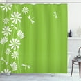 thumbnail image 1 of Ambesonne Dragonfly Shower Curtain, Spring Art, 69"Wx84"L, Lime Green White, 1 of 3