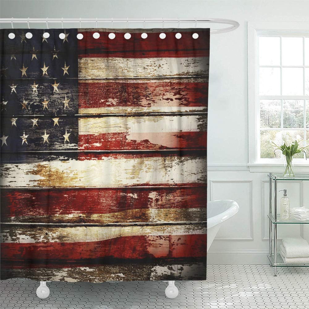Patriotic Vintage Shower Curtain - Americana Home Decor main image 0