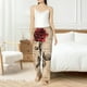 thumbnail image 4 of Balery Vintage Rose Botanical Art Pantalones de pijama para mujer, pijamas ultraligeros, pantalones de estar por casa-Large, 4 of 6