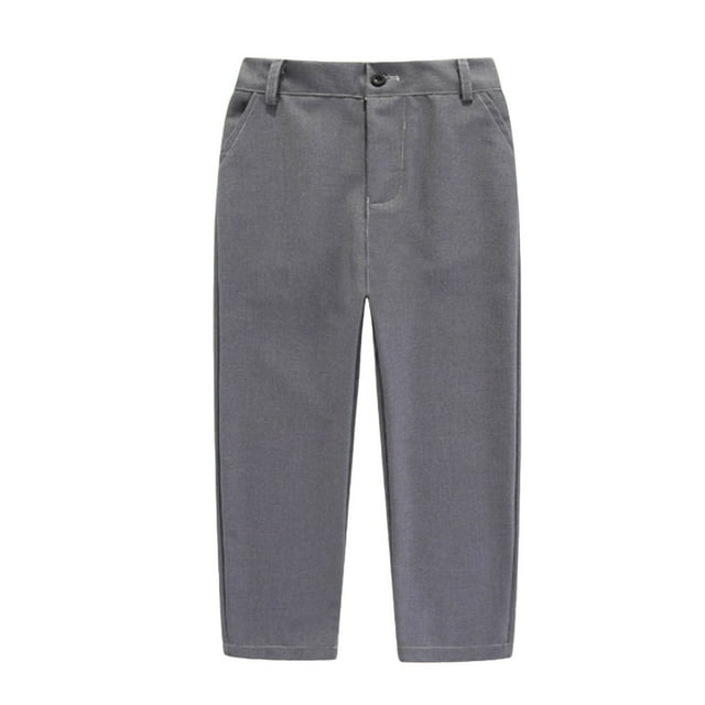 JMYHOAM Back to School Boys Pants Uniform Pants Boys Sweatpants Children's Winter Solid Color Elastic Waist with Side Pockets Slim Sports Flared Pants Sweatpants Long Pants for Kids