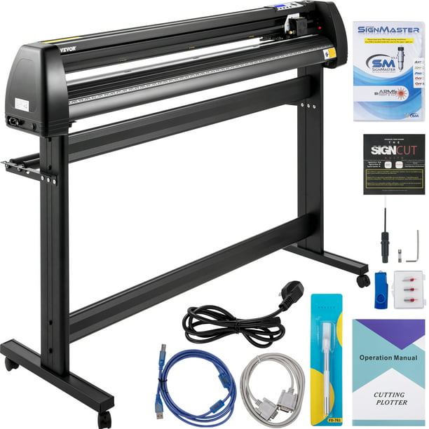 VEVOR Vinyl Cutter 53" Vinyl Plotter, LCD Display Cutter, Three Adjustable Pinch Rollers Sign Cutting Plotter, Vinyl Cutter with Sign Cut and Sign Master Software for Design and