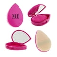 thumbnail image 2 of 2pc Dual-Sided Beauty Puff with Carrying Case & Matching Mirror for Flawless Application | Professional Beauty Blenders For Flawless Makeup Application, Pink Makeup Sponge w/Holder, 2 of 7