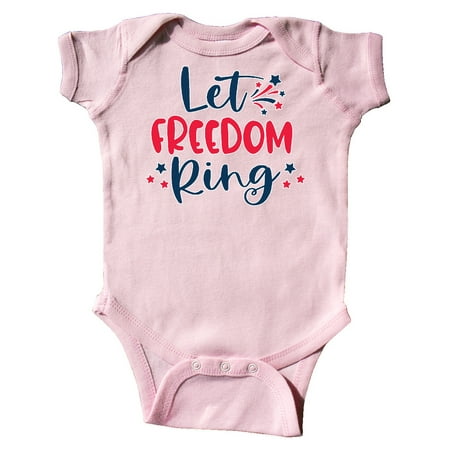 

Inktastic 4th of July Let Freedom Ring with Stars Gift Baby Boy or Baby Girl Bodysuit