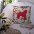 thumbnail image 3 of Dog Silhouette Shabby Chic Roses Fabric Decorative Pillow, 3 of 4
