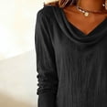 thumbnail image 7 of Women's Elegant Dress - Cowl Neck Linen Cotton Loose Lightweight Summer Long Sleeve Casual Beach Tunic Dresses Tops, 7 of 7