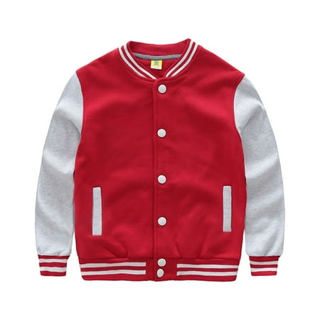 

TOOYOU Boys Coats Toddler Kids Casual Long Sleeve Baseball Windbreaker Cotton Jacket Warm Winter Outwear 5-6 Years
