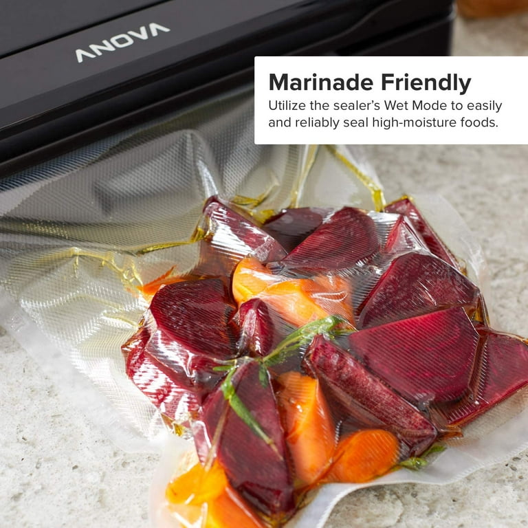  Anova Culinary Precision Vacuum Sealer Pro, Includes 1 Bag  Roll, For Sous Vide and Food Storage, black, medium & Vacuum Sealer Bags  (Pre-cut) : Everything Else