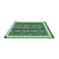 thumbnail image 2 of Ahgly Company Machine Washable Indoor Square Abstract Turquoise Blue Modern Area Rugs, 5' Square, 2 of 4