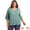 Green, variant on Women's Plus V Neck Ruffle 3/4 Sleeve Pleated Front Casual Blouse 2X Green