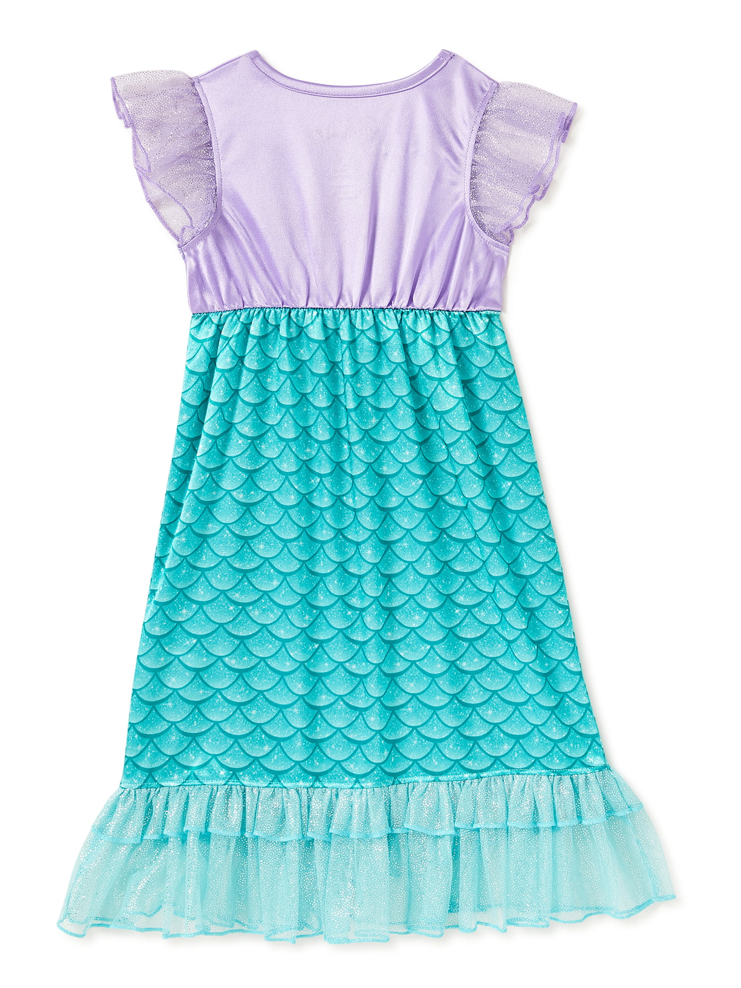 Disney Princess Little Mermaid Girl Dress Up Night Gown Size 2T Green Purple 