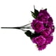 thumbnail image 2 of Billuyoard 12 cabezas de rosas de seda artificiales, ramo falso, decoración para fiesta en casa y boda, 2020 Flores artificiales rojo púrpura, 2 of 6