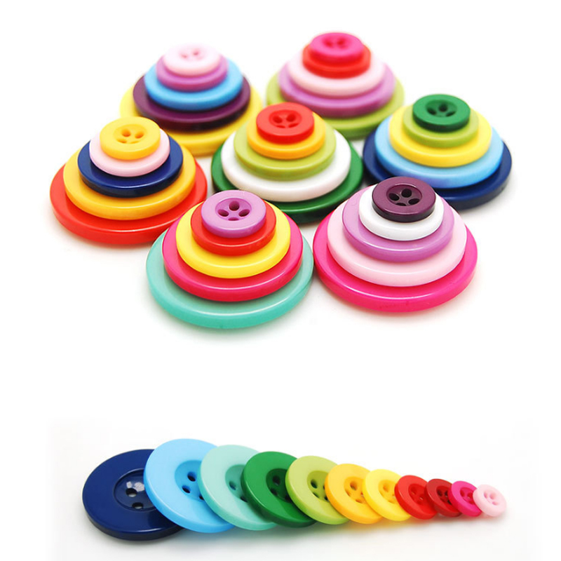 100pcs Mixed Color Plastic Buttons DIY Thirt Craft Clothes Sewing Craft