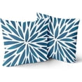 thumbnail image 4 of Spring Teal Dahlia Flowers Throw Pillow Cover 18x18 Inch Pack of 2 Turquoise Blue White Floral Cushion Pillow Case Square Cotton Summer Outdoor Modern Pillowcase for Party Bed Sofa Home Car Bedroom, 4 of 6